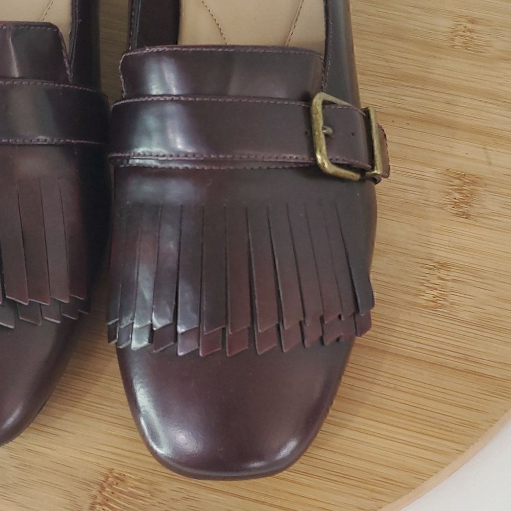 Clarks Artesian Tealia Maye Block Heel Aubergine Patent Leather Heel Pump 9M - Picture 5 of 15